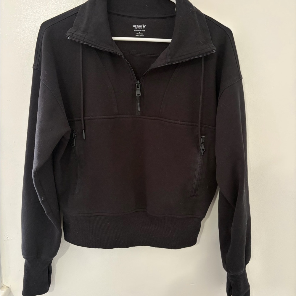 Old Navy Black Half-Zip Sweatshirt